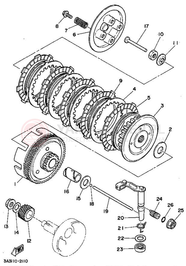 Schemat "sprzęgło" do Yamaha RT100G