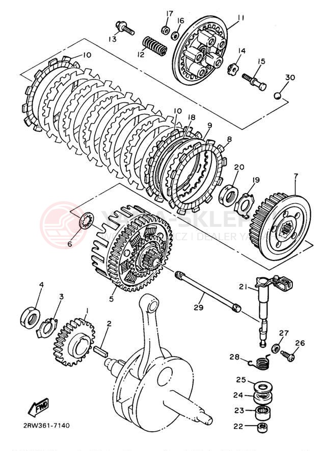 Schemat "sprzęgło" do Yamaha XT600ED/XT600EDC
