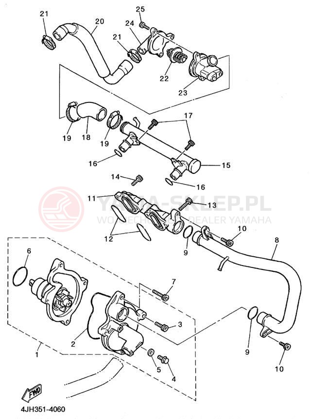 Schemat "Pompa wody" do Yamaha YZF600RHC/YZF600RH