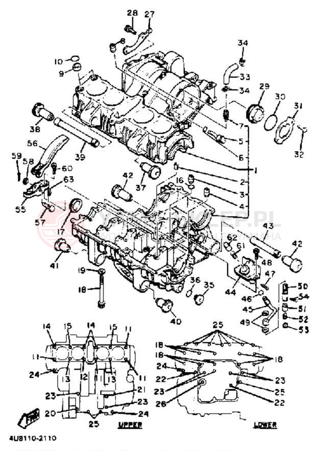 Schemat "Obudowa silnika" do Yamaha XJ550RK