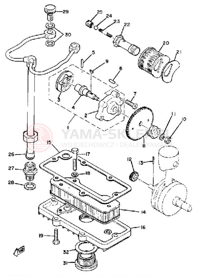 Schemat "Pompa olejowa" do Yamaha XS650G