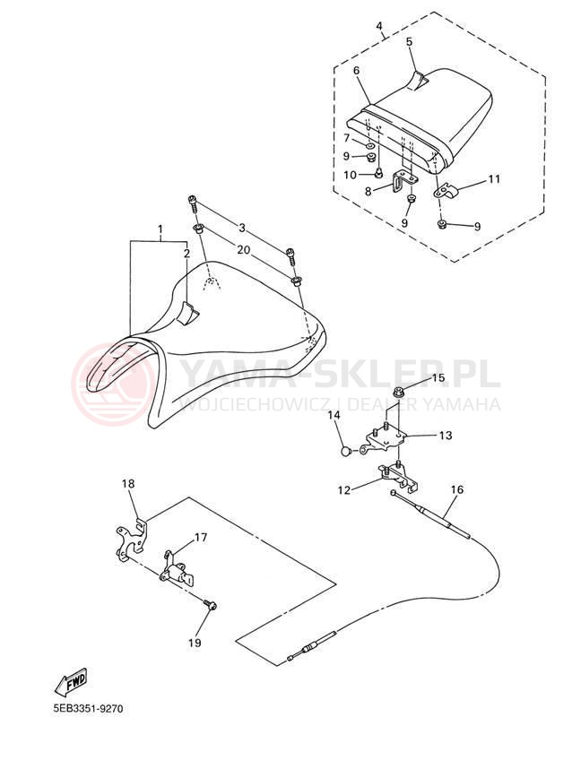Schemat "siedzenie" do Yamaha R6 YZFR6LC/YZFR6L