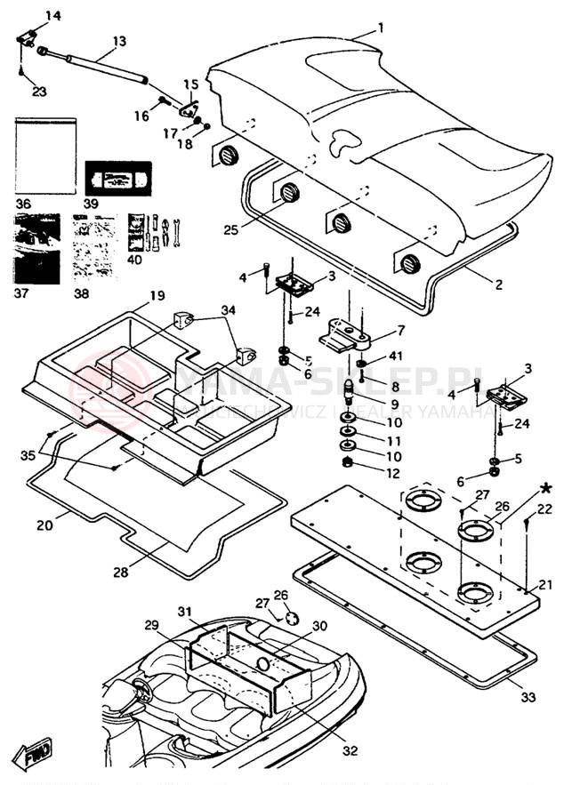 Schemat "DECK HATCH" do Yamaha EXCITER EXT1100V