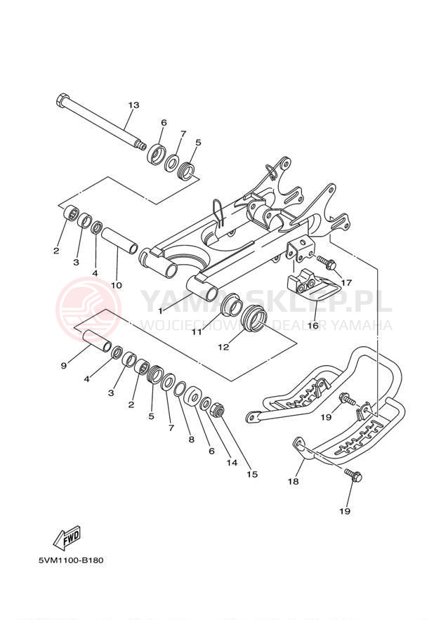Schemat "wahacz" do Yamaha BLASTER YFS200S