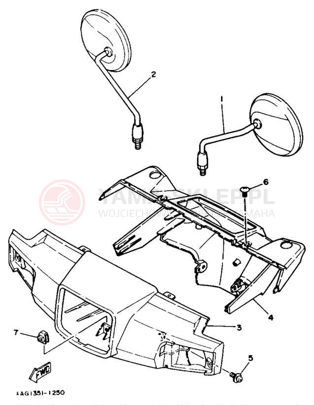 Schemat "elementy nadwozia" do Yamaha JOG CY50E
