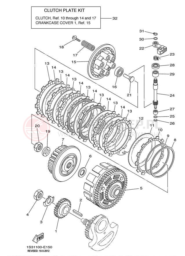 Schemat "sprzęgło" do Yamaha RAPTOR 700R YFM7RBL/YFM7RBW