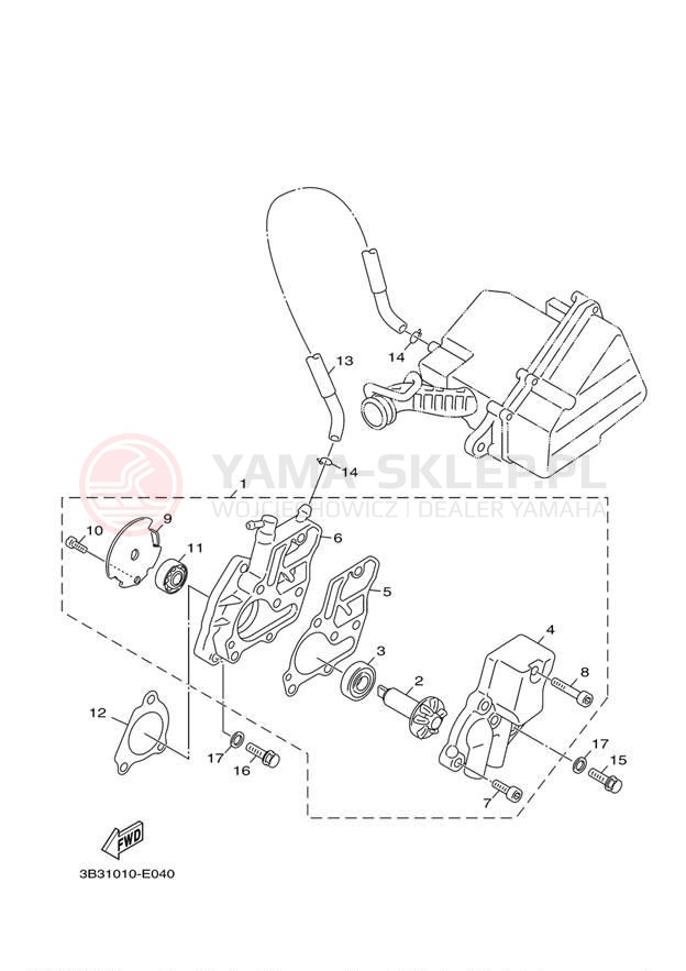 Schemat "Pompa wody" do Yamaha C3 XF50YR/XF50YS