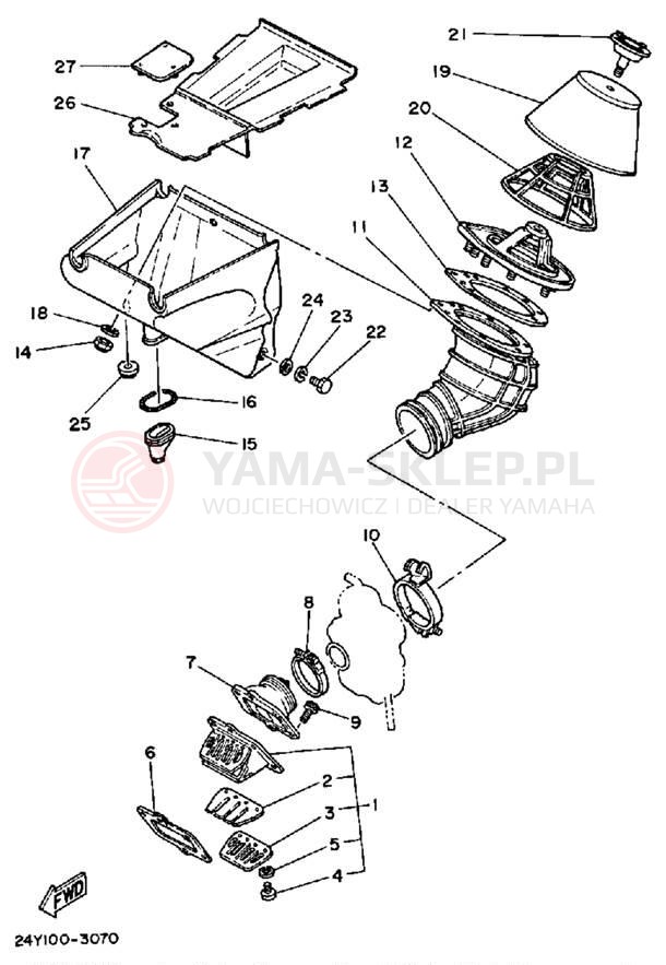 Schemat "Filtr powietrza" do Yamaha YZ250L