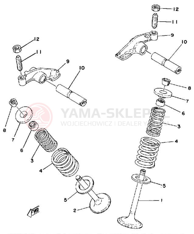 Schemat "zawory" do Yamaha SR500H