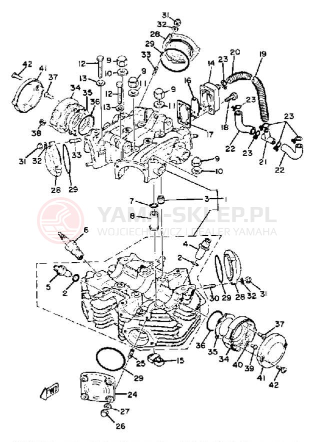 Schemat "głowica" do Yamaha XS650G
