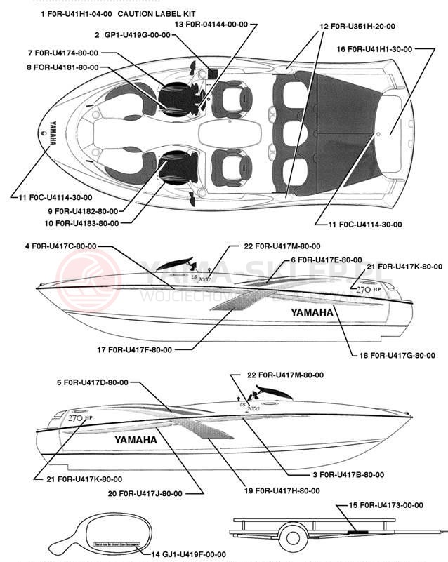 Schemat "naklejki" do Yamaha LS2000 LST1200B