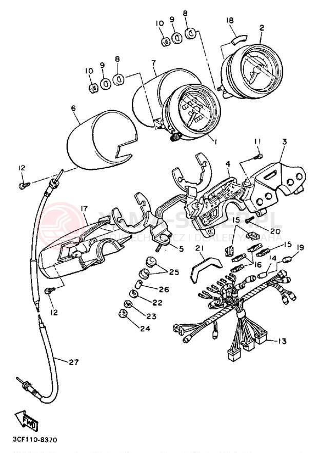 Schemat "licznik" do Yamaha VIRAGO 1100 XV1100BC/XV1100B