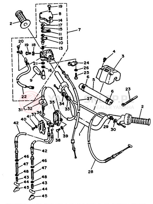 Schemat "Kierownica i osprzęt" do Yamaha BLASTER YFS200B_MN