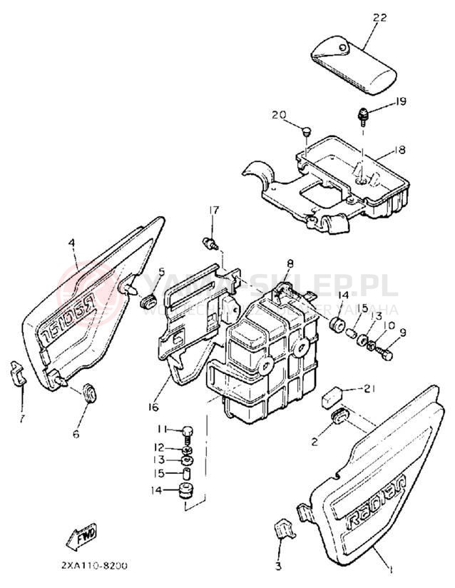 Schemat "Pokrywa boczna" do Yamaha RADIAN YX600UC/YX600U