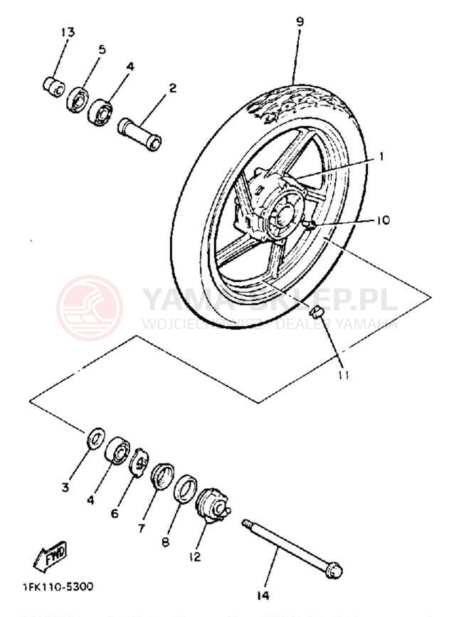 Schemat "Koło przód" do Yamaha V-MAX 1200 VMX12SC/VMX12S