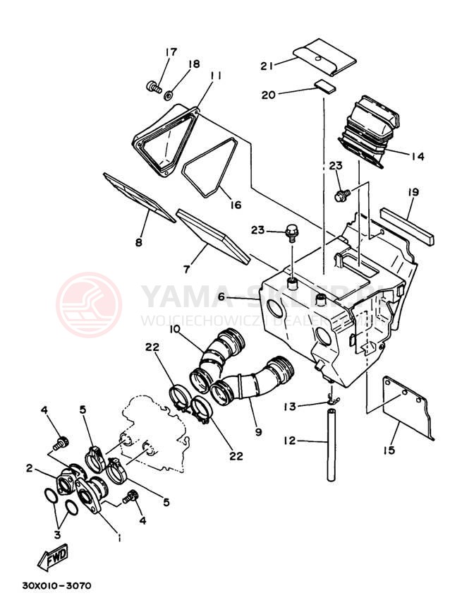 Schemat "Wtrysk paliwa" do Yamaha XT350J/XT350JC