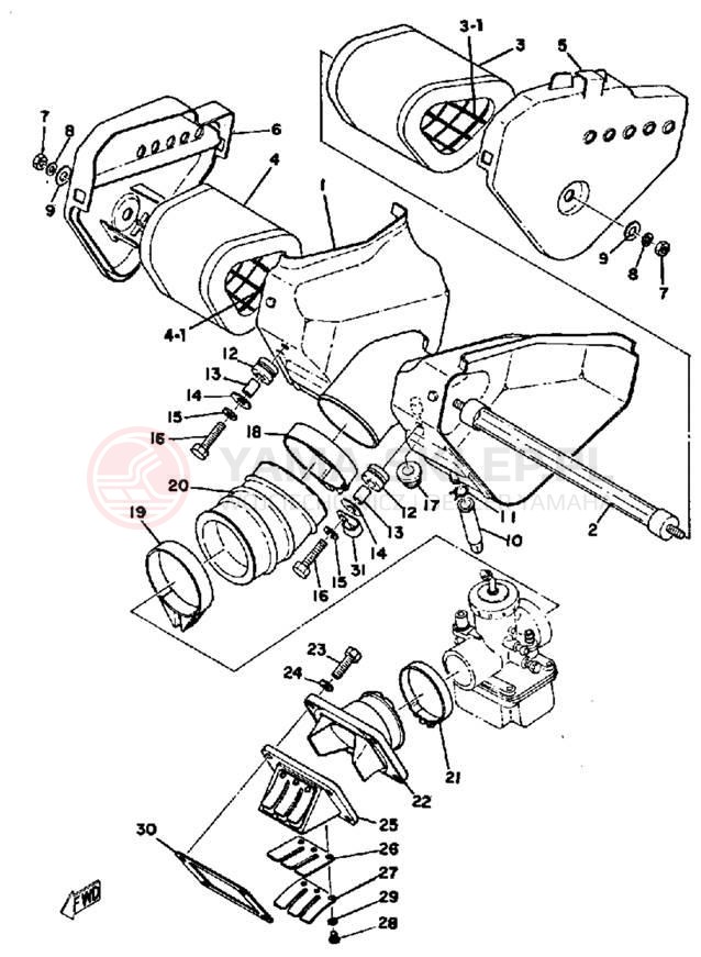 Schemat "Wtrysk paliwa" do Yamaha MX400B