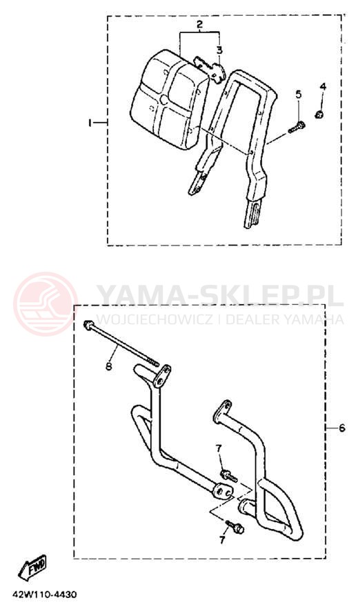 Schemat "Zawieszenie przód" do Yamaha VIRAGO 700 XV700L/XV700LC