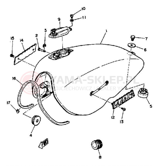 Schemat "zbiornik paliwa" do Yamaha XS1100SG