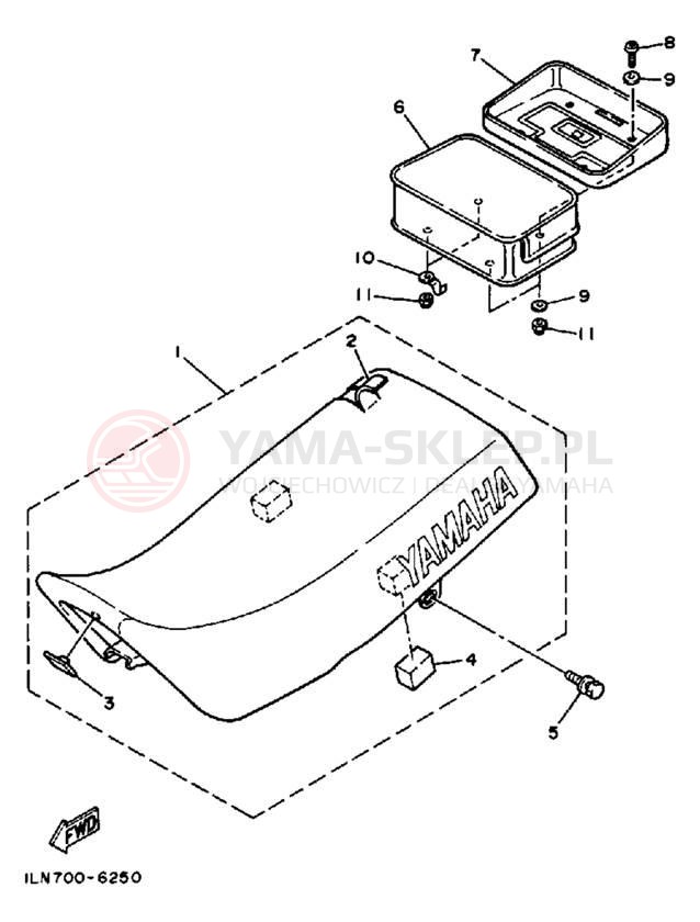 Schemat "siedzenie" do Yamaha TT350T