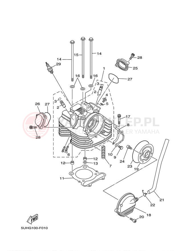 Schemat "głowica" do Yamaha GRIZZLY 350 2WD YFM35GW