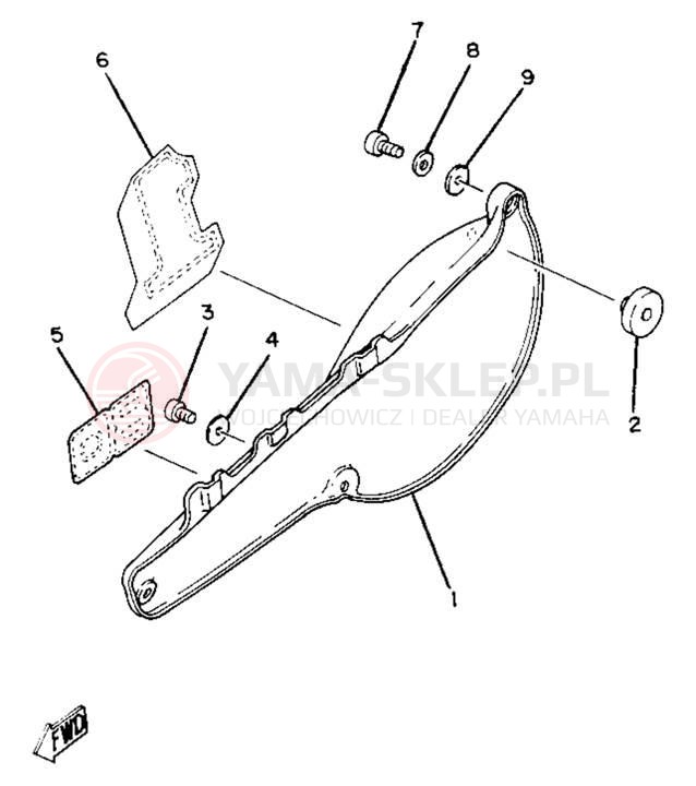Schemat "Pokrywa boczna" do Yamaha YZ80H