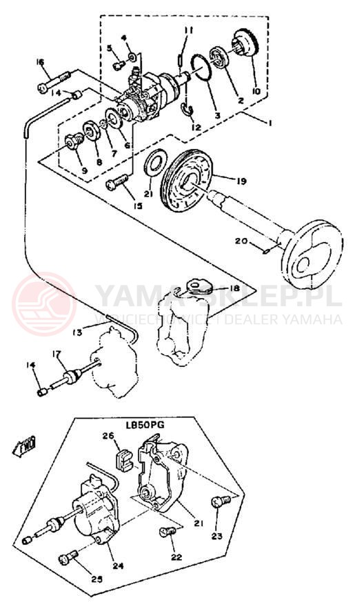 Schemat "Pompa olejowa" do Yamaha LB50PH