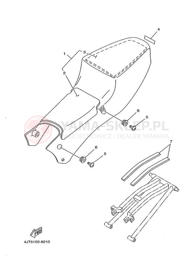 Schemat "siedzenie" do Yamaha TZ125 TZ125