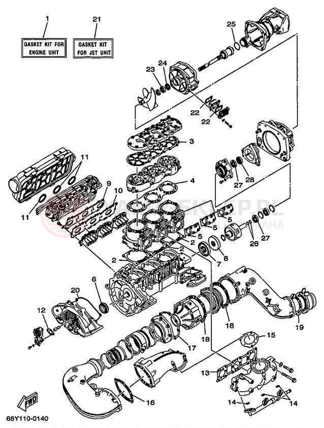 Schemat "Zestaw naprawczy" do Yamaha XR1800 XRT1200Y