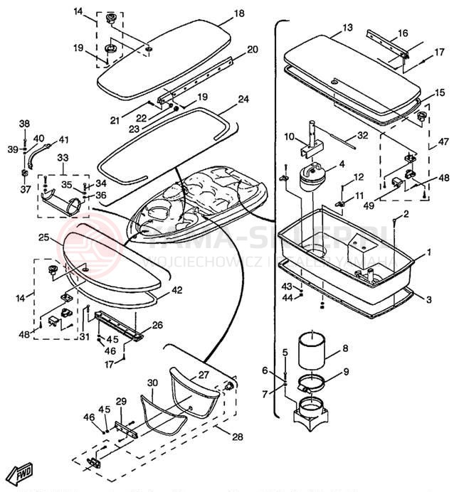 Schemat "DECK HATCH" do Yamaha EXCITER 270 EXT1200X