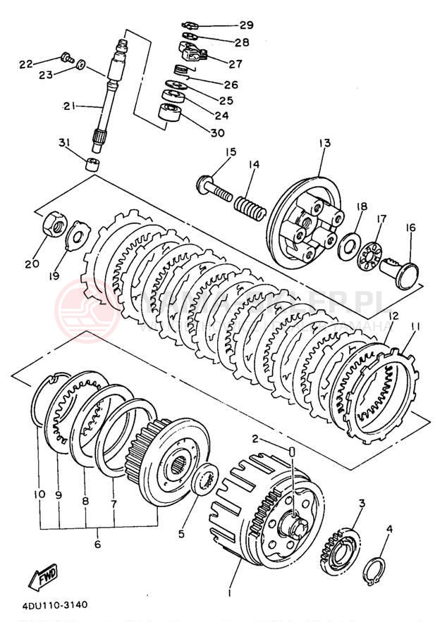 Schemat "sprzęgło" do Yamaha SECA II XJ600SJ/XJ600SJC