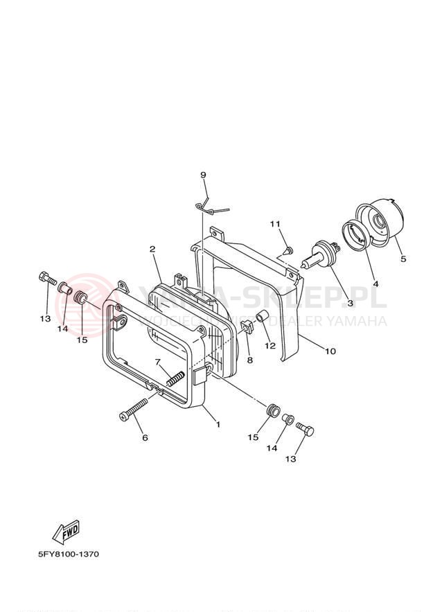 Schemat "Lampa przód" do Yamaha TW200 TW200W1/TW200W1C