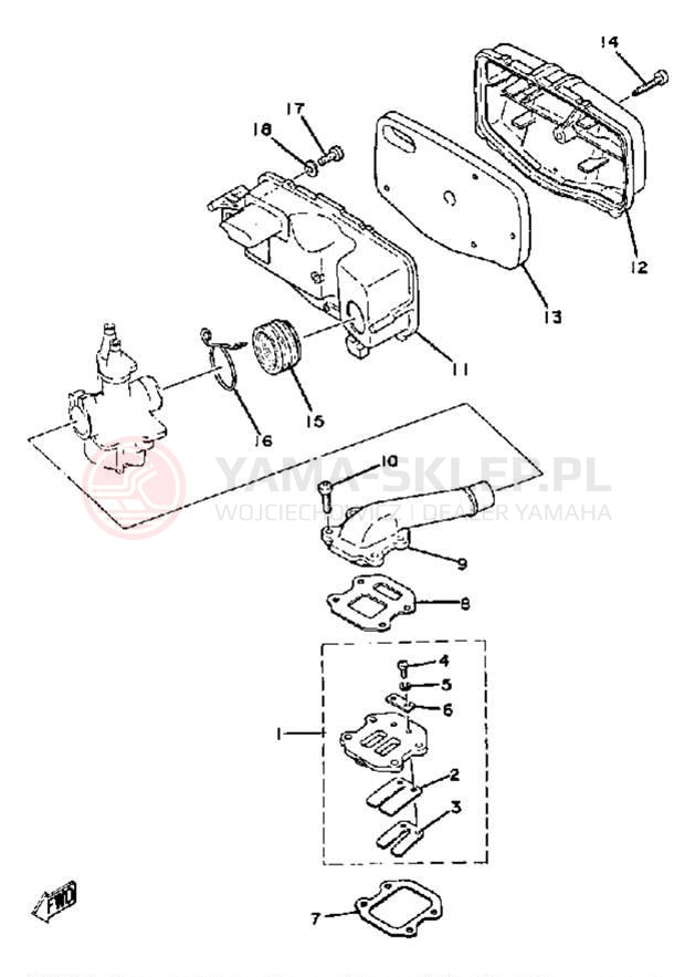 Schemat "Filtr powietrza" do Yamaha YAMAHOPPER QT50L