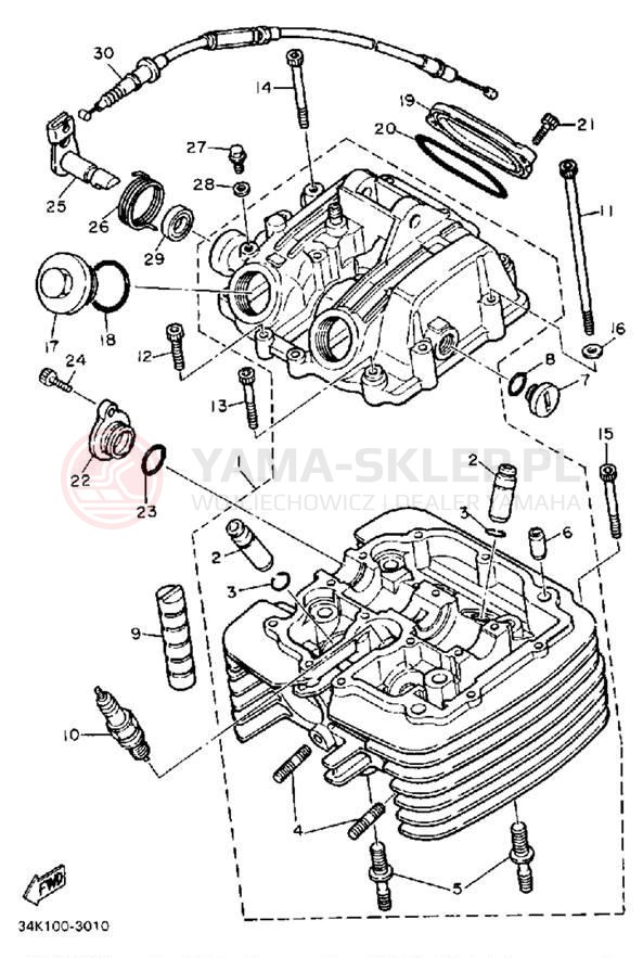 Schemat "głowica" do Yamaha TT600S