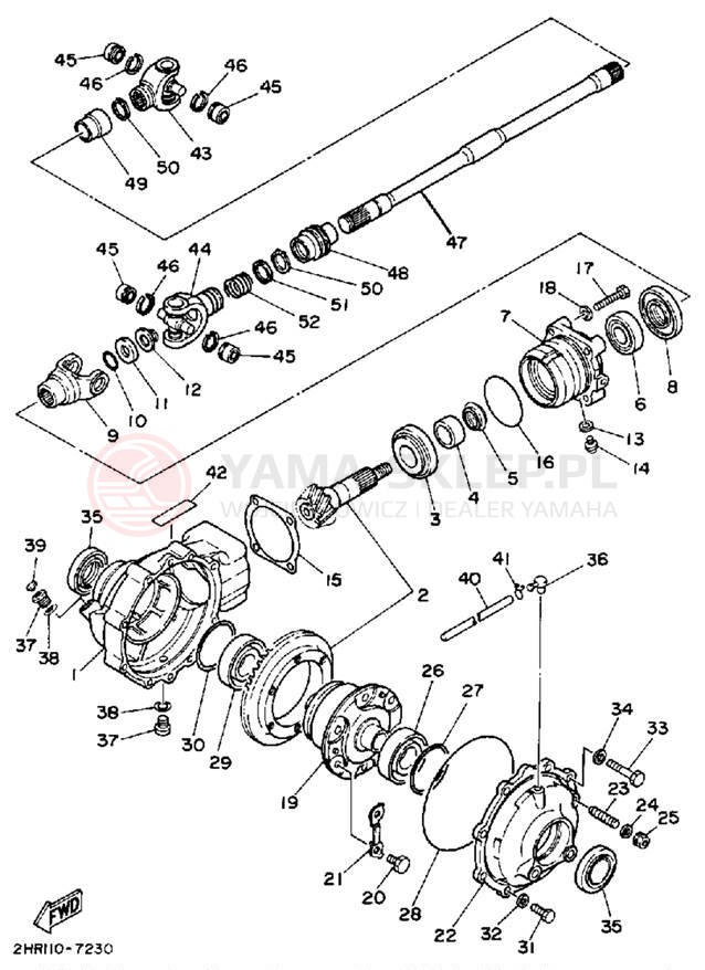Schemat "Wał napędowy przód" do Yamaha BIG BEAR 4WD YFM350FWT