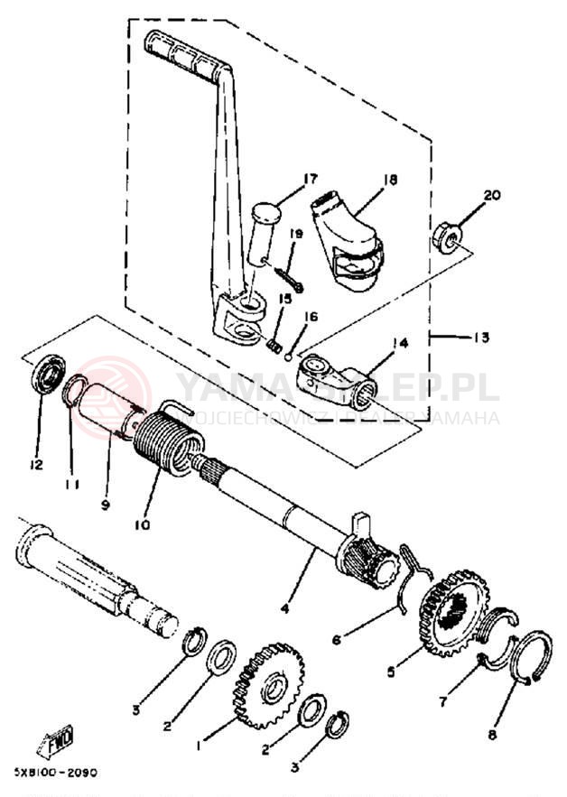 Schemat "kopniak" do Yamaha IT175K