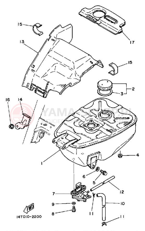 Schemat "zbiornik paliwa" do Yamaha RIVA 50 CA50K