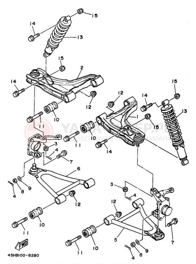 Schemat "Koło przód" do Yamaha KODIAK 4WD YFM400FWK