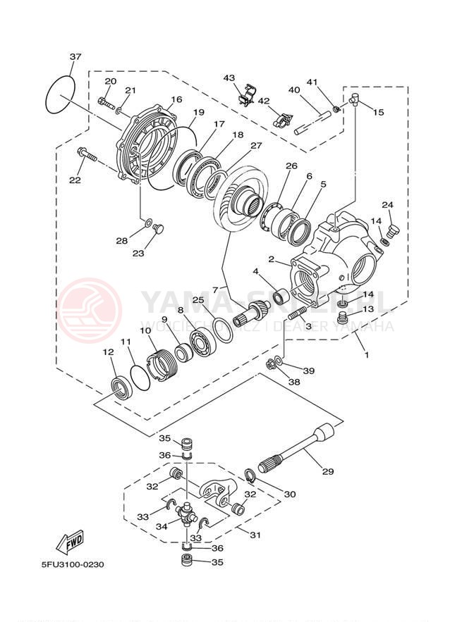 Schemat "Wał napędowy" do Yamaha BIG BEAR 2WD YFM400MC/YFM400M