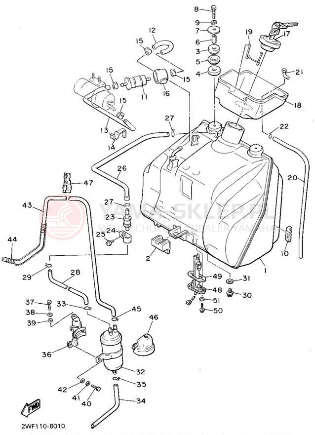 Schemat "zbiornik paliwa" do Yamaha V-MAX 1200 VMX12FC/VMX12F