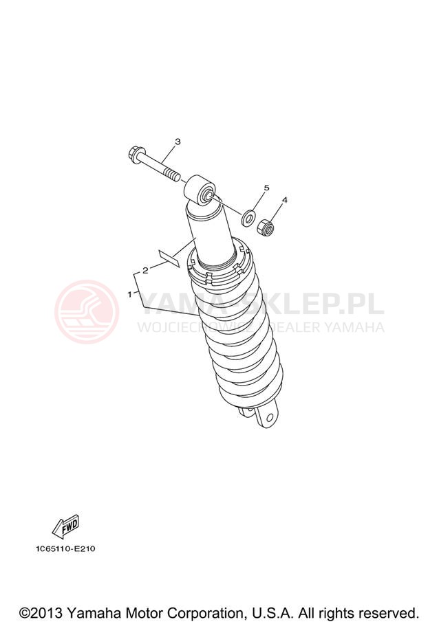 Schemat "zawieszenie tył" do Yamaha TT-R230 TTR230V