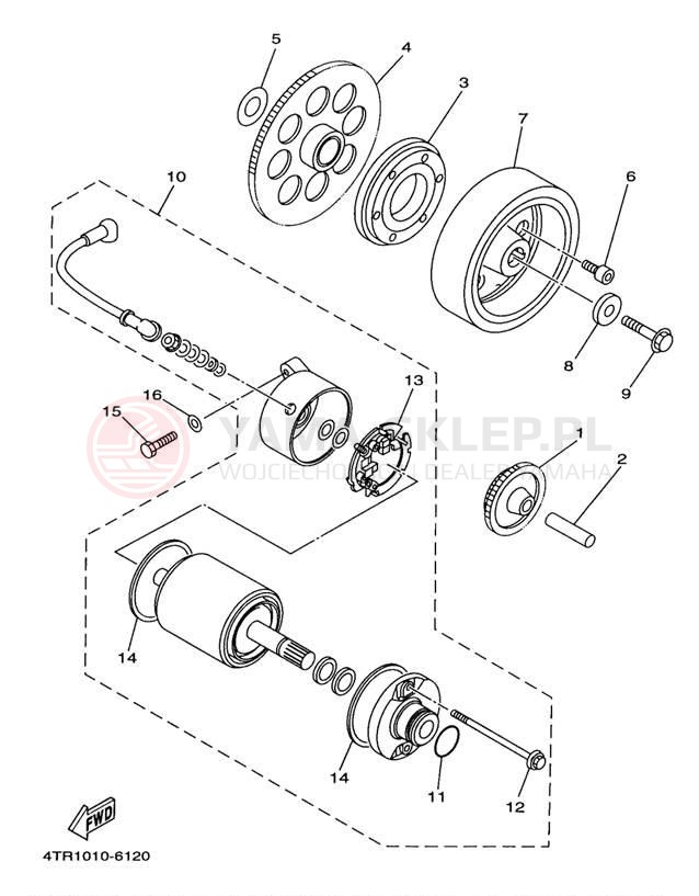 Schemat "rozrusznik" do Yamaha VIRAGO 535 XV535K/XV535KC