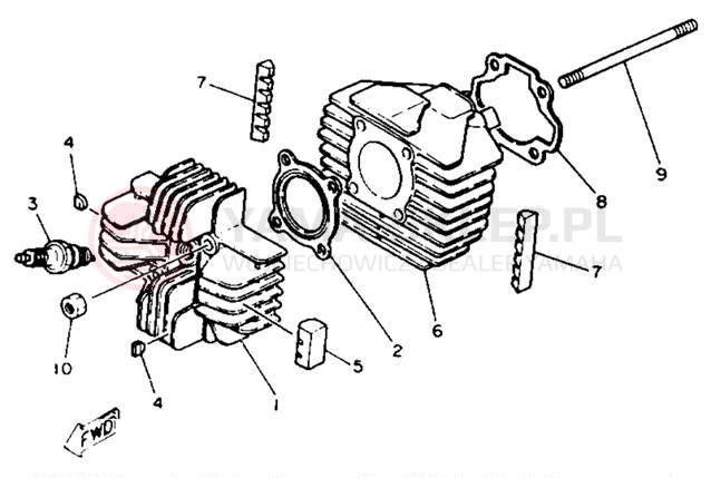 Schemat "cylinder" do Yamaha Y-ZINGER PW80B