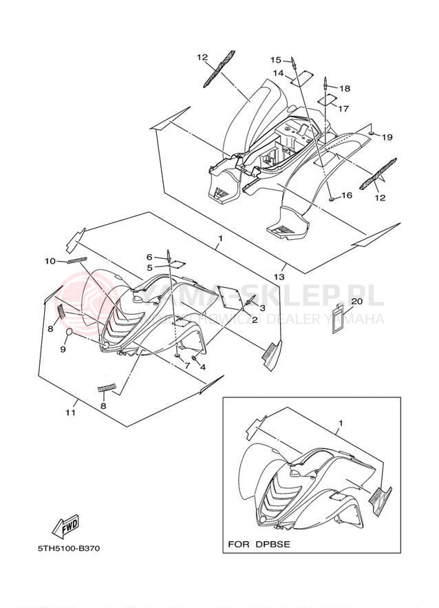 Schemat "naklejki" do Yamaha RAPTOR 80 YFM80WR