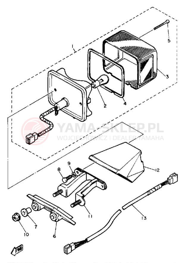 Schemat "lampa tył" do Yamaha SRX600S/SRX600SC