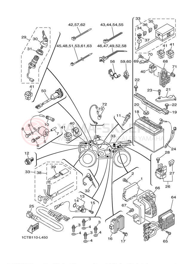Schemat "układ elektryczny" do Yamaha GRIZZLY 450 EPS 4WD YFM45FGPBL