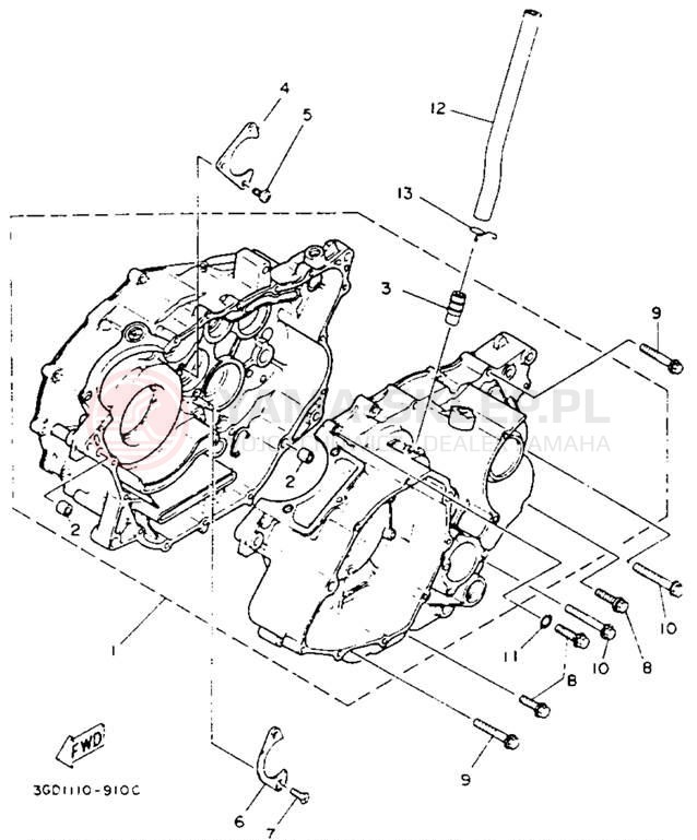 Schemat "Obudowa silnika" do Yamaha WARRIOR YFM350XE_M