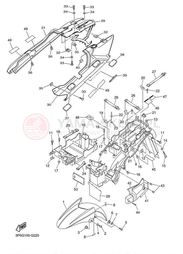 Schemat "błotnik" do Yamaha FJR 1300A FJR13AYB/FJR13AYCB