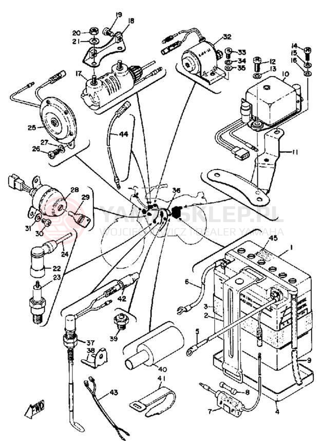 Schemat "układ elektryczny" do Yamaha AT1E/AT1M