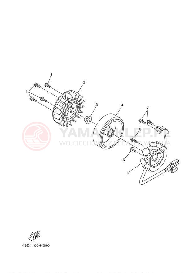 Schemat "prądnica" do Yamaha RAPTOR 90 YFM90RYB/YFM90RYL